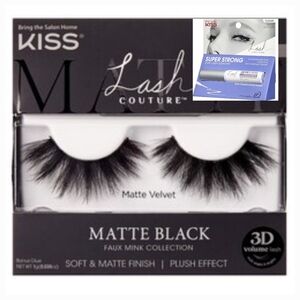 KISS Lash Couture Matte Black Lashes+ Bonus Gift